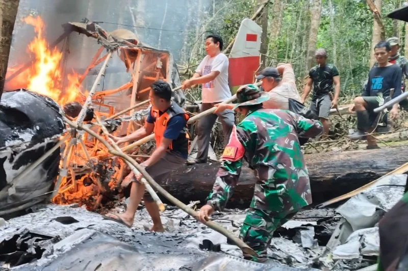 Pesawat Pelita Air jatuh di Nunukan, Kalimantan Utara, Kamis (19/2/2026).